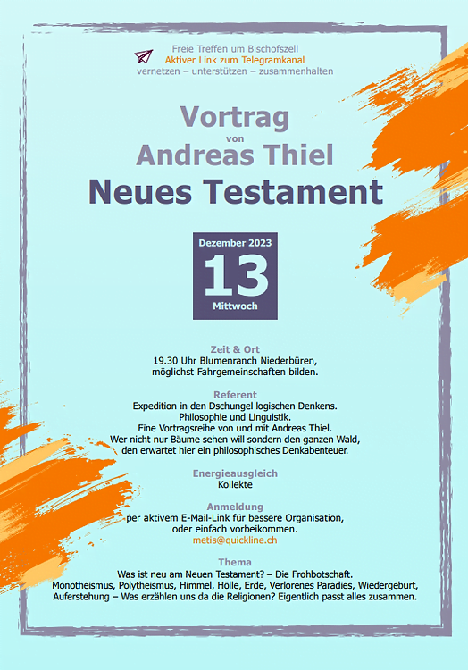 Andreas Thiel: Vortrag «Neues Testament» - 13.12.2023