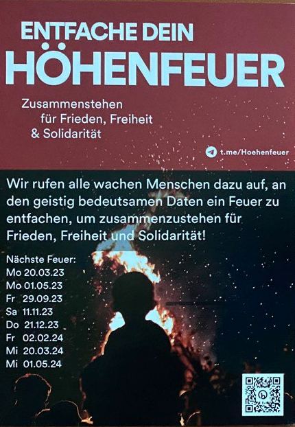 Entfache dein Höhenfeuer - Zusammenstehen für Frieden, Freiheit und Solidarität! - 21.12.2023