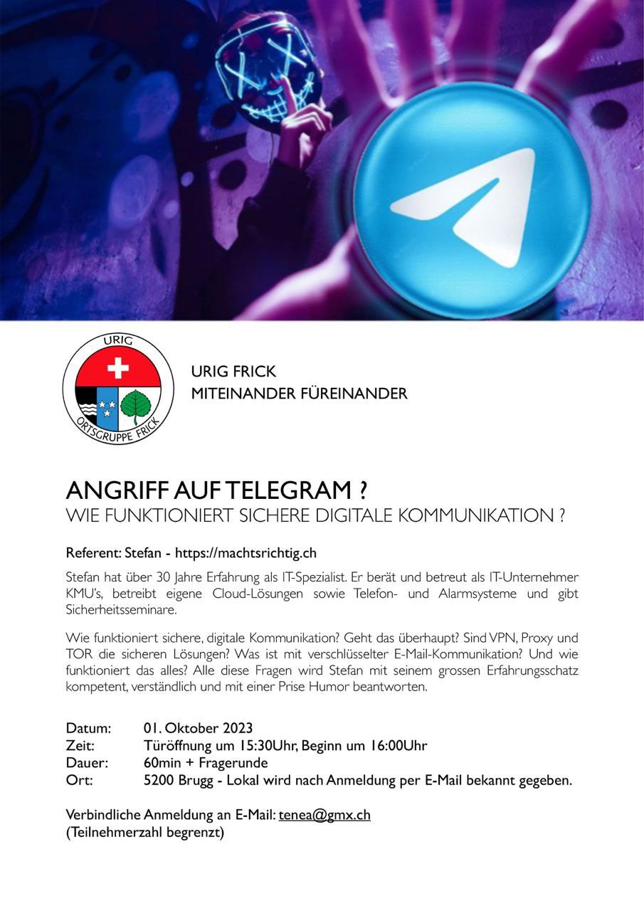 Angriff auf Telegram? - Sichere digitale Kommunikation - 01.10.2023