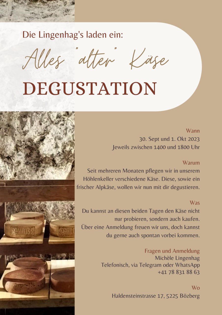 Die Lingenhags laden ein: Alles "alter" Käse - 30.09.2023 bis 01.10.2023