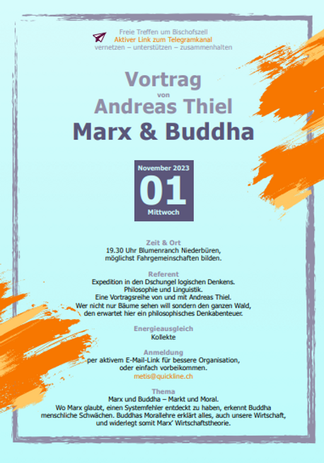 Andreas Thiel: Vortrag «Marx & Buddha» - 01.11.2023